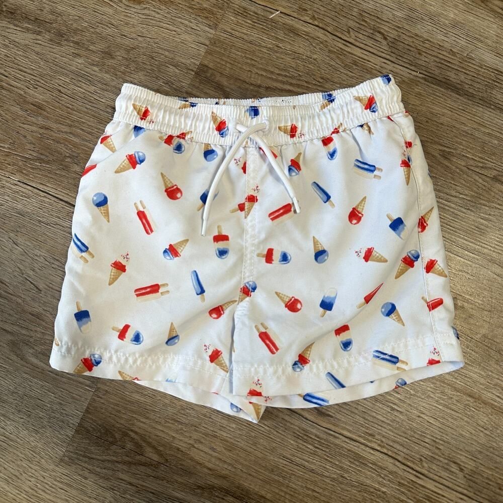 Janie and Jack Recycled Ice Cream Swim Trunks Boys Size 18-24 Months Swimsuit